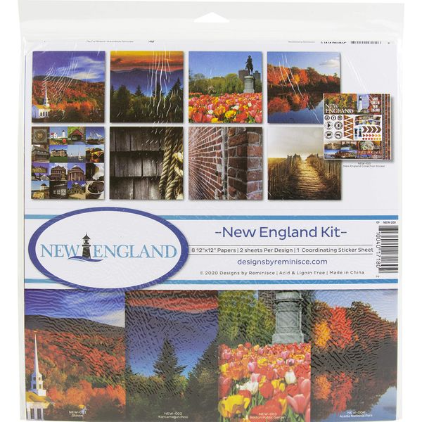 Reminisce New England Scrapbook Collection Kit Paper Crafts, Multi Colored