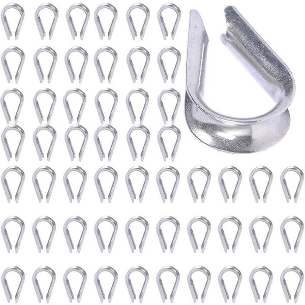 40 Pcs Wire Rope Thimble Aluminum Sleeves Wire Rope Sleeves for Micalloy, Wire Rope, Soldering Machine Fastener, 304 Stainless Steel Material, Makes the Wire Rope Longer, so it can reduce maintenance hassle.