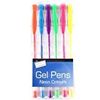 6 Neon Gel Pens Assorted Colours-Ideal for Craft/School/Office