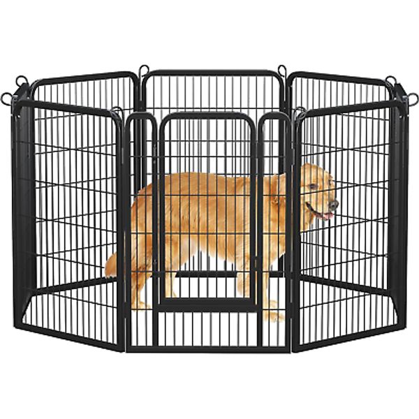 40-Inch Pet Playpen Heavy Duty Puppy Dog Playpen Cat Fence Foldable Metal Exerci