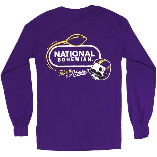 National Bohemian Football (Purple) / Long Sleeve Shirt - 3X-Large / Purple