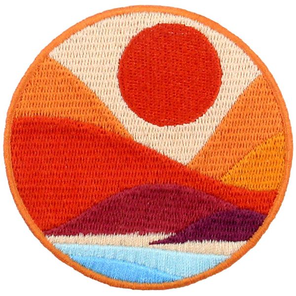 ZEGIN Seaside with The Brilliant Mountains Explore Outdoor Patch Embroidered Applique Badge Iron On Sew On Emblem