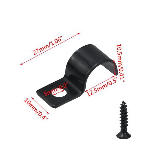 Wealrit 30 Pcs Black One Hole Pipe Straps Pipe Clamps for Conduit Reinforced Rib For EMT Conduit Pipe Fixing(12mm/0.47")