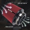 Red 3", 3.5", 4" Inlet, 6.5" Tall High Performance Cold Air Intake Air Filter