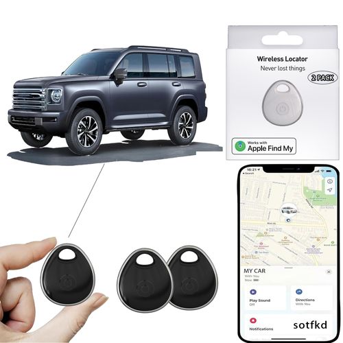 2 Pack GPS Tracker for Vehicles-Tracker Device for Vehicles-GPS Tracker-Car Tracker Device (Only iOS) | MFi Certificated | No Monthly Fee | Waterproof | Work with Find My