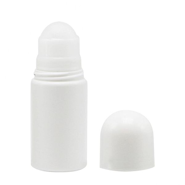DASNTERED Roll On Bottle, Portable 4pcs 50ml Empty Refillable Lip Balms Essential Oil Roll On Bottle, Leak-Proof DIY Deodorant Containers For Sunscreen, Moisturizer, etc
