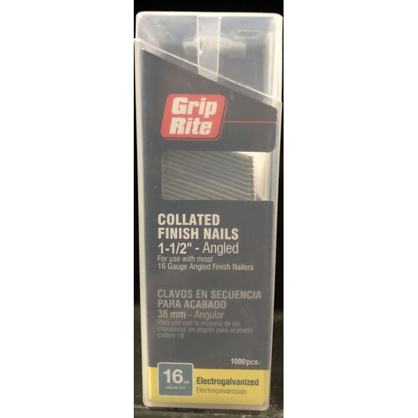 Grip Rite GRAF112M, 1-1/2" Collated Finish Nails, Angled, 1000 Pieces, FREE SHIP