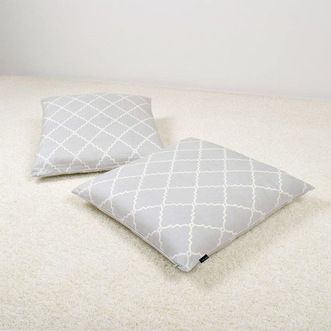 Zabuton Cover, 2.2 x 23.2 inches (55 x 59 cm), Set of 2, Meisenban, Stylish, 100% Cotton, Scandinavian Gray, Simple, Stylish, Style Decoration, W3401300