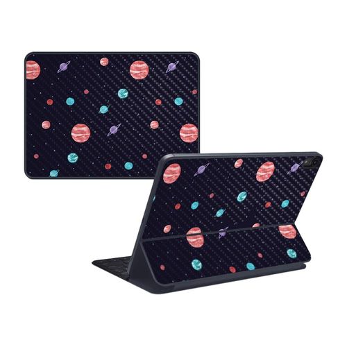 MightySkins Carbon Fiber Skin for Apple iPad Pro Smart Keyboard 11" (2018) - Bright Night Sky - Protective, Durable Textured Carbon Fiber Finish - Easy to Apply, Remove - Made in The USA