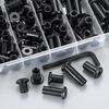 90 Pcs M8 Hex Socket Screw Rivet Insert Nuts, Rivet Cap Flat Head Cap Nuts, Flat Barrel NutsInsert Sleeve NutsFurniture Connector Sleeve Hex Nut (M8 black)