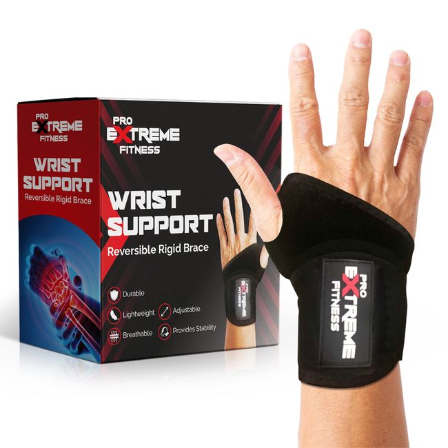 Pro Extreme Fitness Wrist Supports - Adjustable Braces For Pain Relief - Wrist Splint For Men and Women - Ideal for Carpal Tunnel,Tendonitis, and Sprains - Right and Left (Pack of 2)