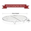 TeamFar Round Cooling Rack Set of 2, 10½ Inch Round Wire Baking Steaming Roasting Rack Set Stainless Steel, Healthy & Mirror Finish, Oven & Dishwasher Safe