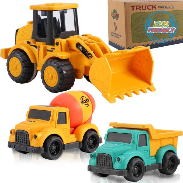 Toddler Toys for Ages 2-4, Kids Toys for 2 3 Year Old Boy Girls,Dump Truck Cement Mixer Excavator Toy Cars Set, BPA Free, Phthalates Free, PVC, Outdoor Toddler Boy Toys Birthday