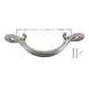 Cabinet Curved Arch Hardware Handle - Satin Nickel, 4" (102mm) Hole Centers Drawer Pull Kitchen Furniture Dresser Cupboard by Silverline