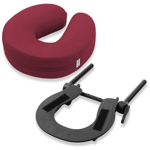 Saloniture Adjustable Massage Table Face Cradle and Pillow 3" Foam - Burgundy