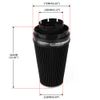 4'' 102mm Long High Flow Inlet Cone Dry Filter Cold Air Intake Replacement Black