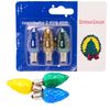 3 E10 Screw In Tulip Spare Bulbs 2.4v 0.48w 0.2a Multi Coloured