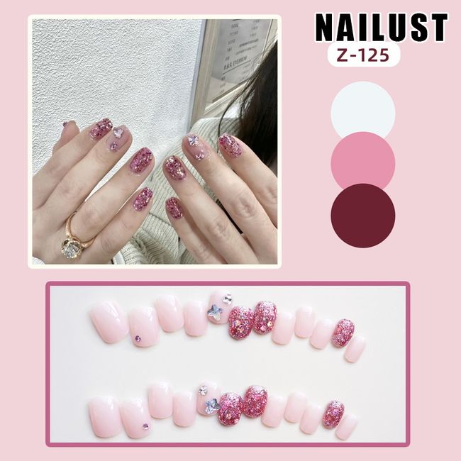 Nails Hands Fingers  [Set of 24] Nail Tips Nail Tips Nail Stickers False Nails False Nails Present Paste Nails Peelable Summer Nails Nail Supplies Nail Art Nail Parts NAILUST