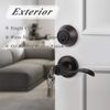 4 Sets-Front Door Entry Lever and Single Cylinder Deadbolts Combination Set, Key
