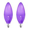 2 Pack Bluex LED Candle Purple Light Bulb - 4W (40Watt Equivalent) - E12 Base