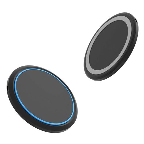 BoxWave Charger Compatible with Status Between 3ANC - SwiftCharge PowerDisc Wireless Charger (15W), Qi Wireless 15W Circular Desktop Charger - Jet Black