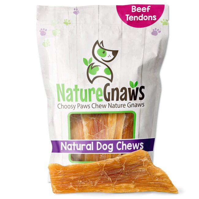 Nature Gnaws Paddywack Tendons for Dogs - Premium Natural Beef Dental Bones - Long Lasting Dog Chew Treats for Medium & Large Dogs - Rawhide Free 5-7 inch