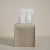 OLETHA Aesthetic Square Tissue Box Cover, Tissues Cube Box Holder, Light Taupe