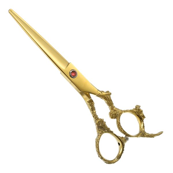 VOCOSTE Hair Scissors Hair Cutting Scissors Professional Hairdressing Scissors Stainless Steel Razor 6.5" Long Golden