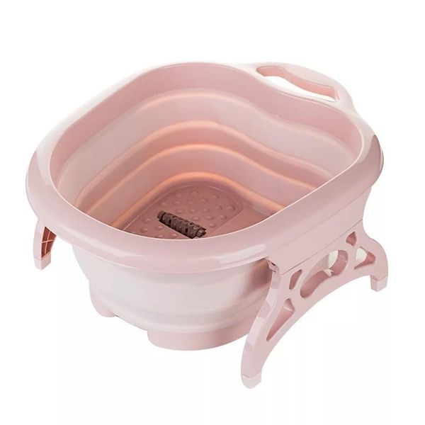 Tonain Foot Bath Bucket, Foldable, Foot Bathtub, Foldable, Foot Bathtub, Foot Bathtub, Prevents Cold Foot, Reduces Fatigue, Portable Storage, Suitable for Indoor/Outdoor Use, Multi-functional (Pink)