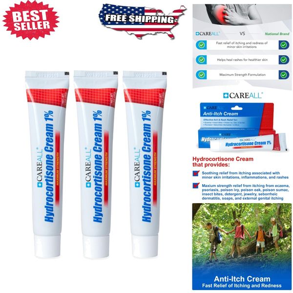 Hydrocortisone Anti-Itch Cream, 1% Maximum Strength - Bug Bites & Eczema Relief