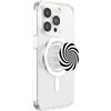 Hypnotic Spiral Black and White PopSockets MagSafe PopGrip for iPhone