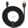 USB C cable 5m, 10 Gbit/s (1.25 GByte/s), USB 3.2 Gen2 (3.0, 3.1), USB Type C charging cable and data cable, black