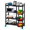 445 LBS Storage Shelves Adjustable 4-Tier Kitchen Shelves with 3 Wire Baskets