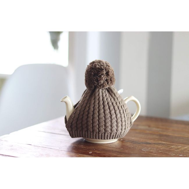 London Pottery Cotton Knit Tea Cozy for 2 Cups (Brown)