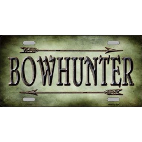 Smart Blonde Bowhunter Metal License Plate