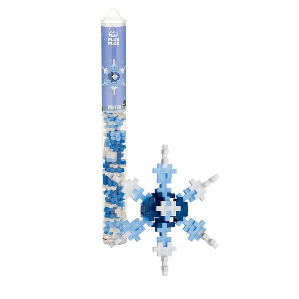 PLUS PLUS – Mini Maker Tube – Winter Snowflake – 70 Piece, Construction Building Stem Toy, Interlocking Mini Puzzle Blocks for Kids