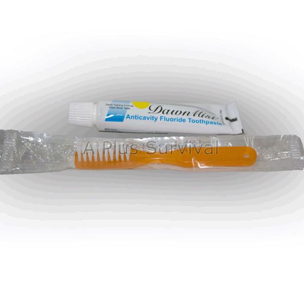 Lot of 4 - Toothbrush & Toothpaste Combo - Travel Size