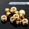 LifCratms 1/4" NPT Male Plug, Brass Internal Hex Thread Pipe Plug, Hex Countersunk Head Socket Pipe Fitting Kit (Pack of 12)
