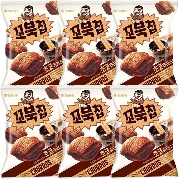 Orion Kobuku Chips, Chokachurros Flavor, 2.8 oz (80 g), Set of 6 Bags, Korean Sweets