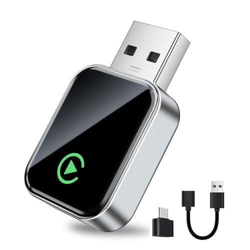 UANTIN Wireless CarPlay Adapter [2025 Upgrade] Wired CarPlay to Wireless, Mini USB Design for Cars with Built-in Wired Apple CarPlay Plug and Play Easy Use Fast Stable Connection Car Play for iPhone