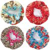 Wrapables® Stylish Double Layer Waterproof Shower Caps (Set of 4), Retro Floral