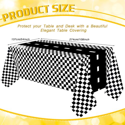 Irenare 3 Sheets Car Birthday Party Supplies Racing Party Decorations Road Tablecloth Racetrack Table Runner Table Covers for Kids Boy Car Theme Birthday Party, 54 x 108 Inch