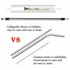 9.05" Long Reusable 4 Pack Straws Stainless Steel Drinking Flexible Collapsible