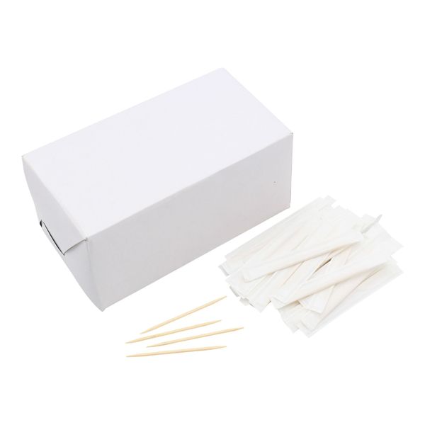 ANTETOK 1000pcs Wood Toothpicks, Disposable Individual Paper Wrapped Wooden Toothpicks, 2.6 Inch Length Package of 1000 Cocktail Sticks(Paper Wrapped)