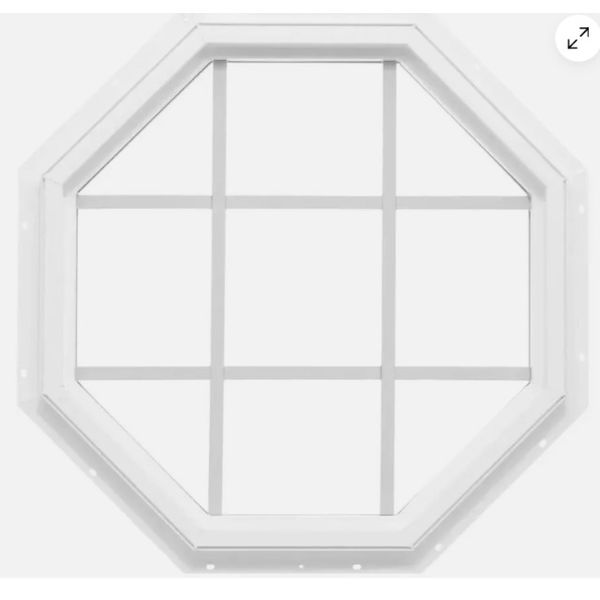 Reliabilt Fixed Octagon Vinyl Window Grids 24 in. x 24 in. Insulated Glass White