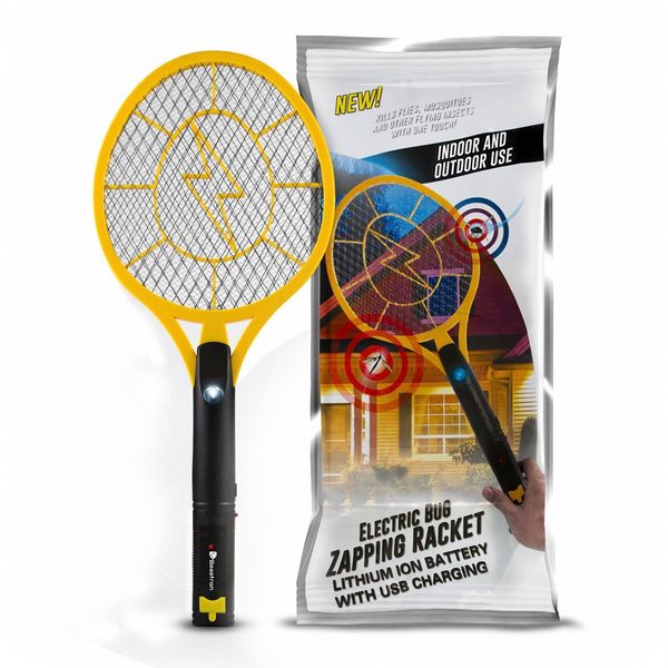 Beastron Rechargeable Handheld Electronic Insect Mosquito Fly Bugs Zapper Racket