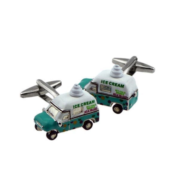 Blue Ice Cream Van Cufflinks Presented in a Cufflink Box