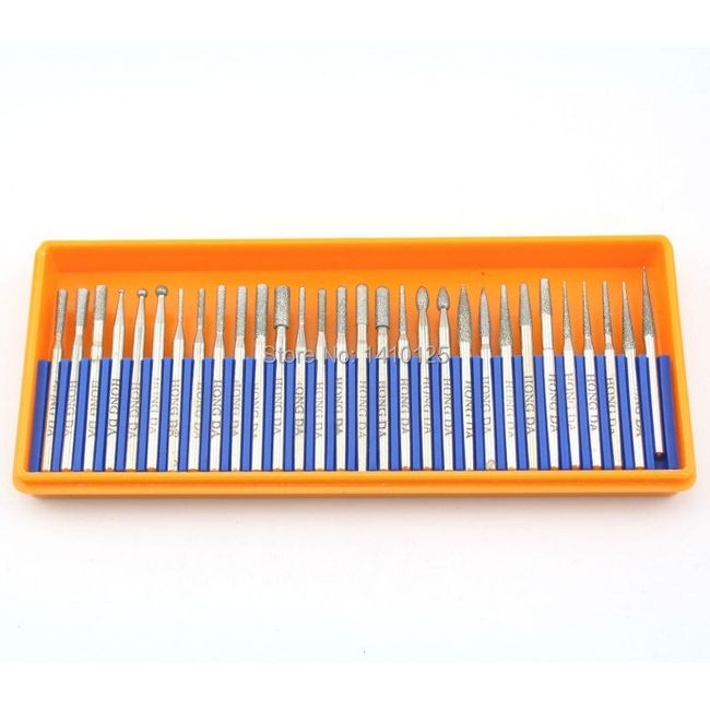 30pcs Dremel Tool Accessories Grinding Accessories Electroplated Diamond  Grinding Heads Burrs Bit Set for Dremel Rotary Tool Set