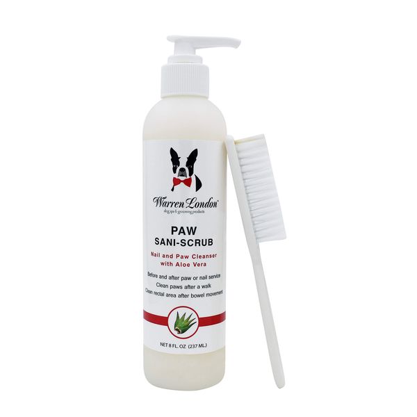 Warren London Paw Sani Scrub with Brush, 237 ml