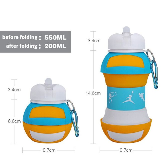 550ML Grenade Water Bottle Silicone Folding Outdoor Travel Adult